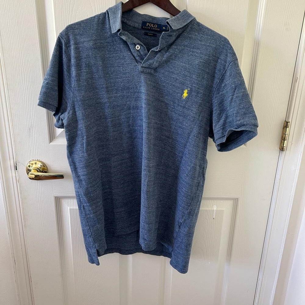 Ralph Lauren Men’s Heathered Blue Polo - Size XL